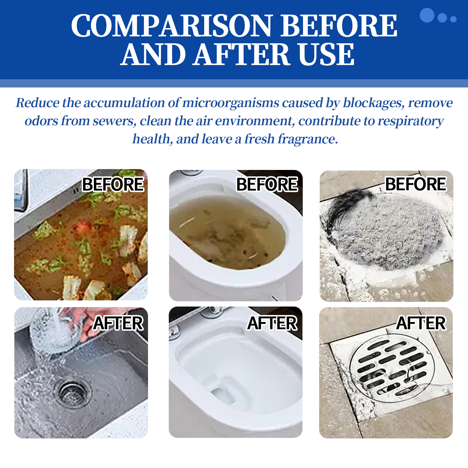 Drain Clog Remover Powder Sink Toilet Kitchen Pipe Cleaner Deodorizer For Household Use 30g