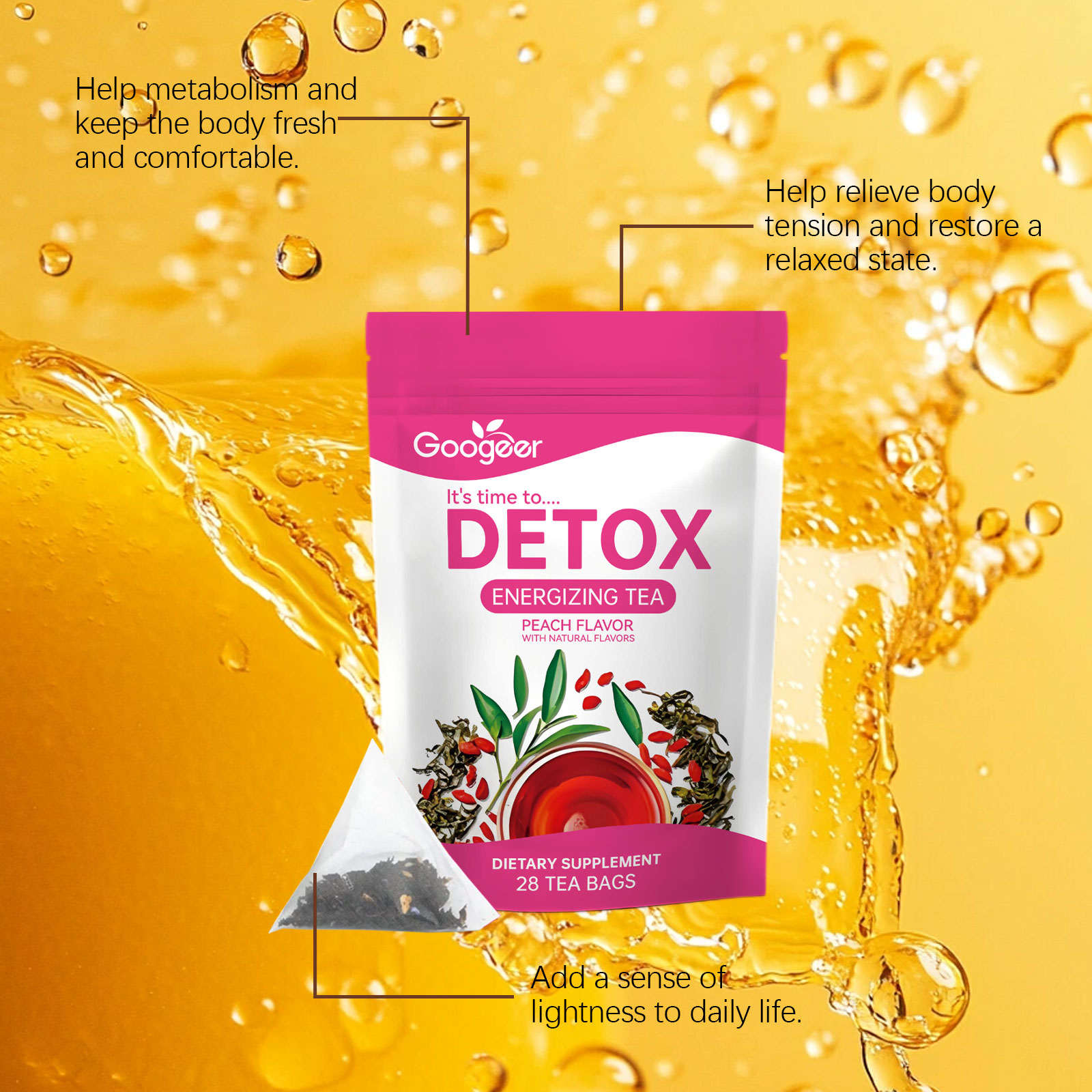 3pcs Detox Tea All-natural Supports Healthy Weight Helps Reduce Bloating