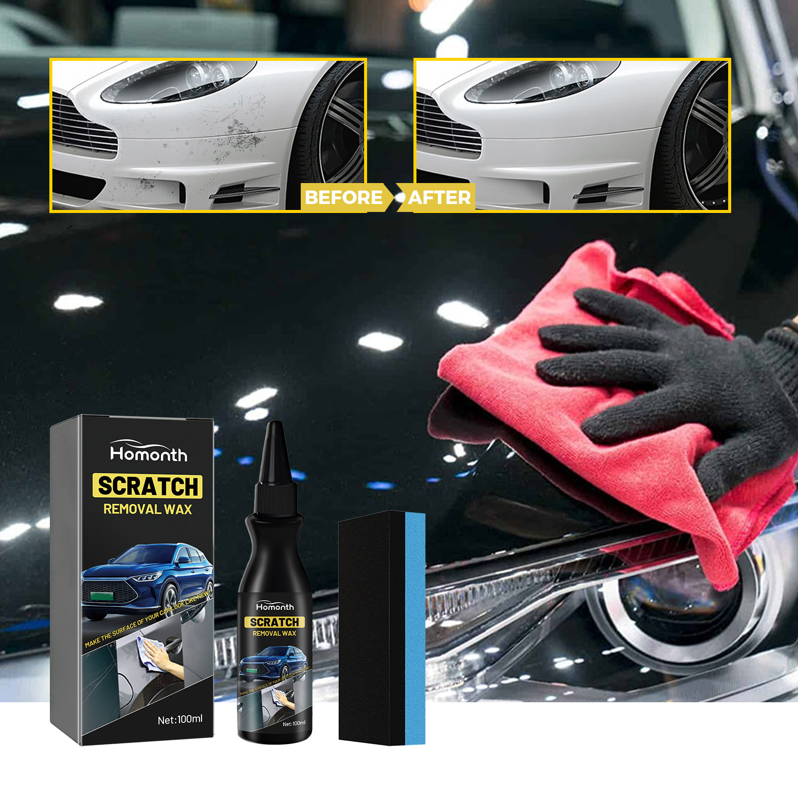 Car Scratch Remover Paste Paint Care Polishing Repair For Light Scratches Swirl Marks Daily Maintenance