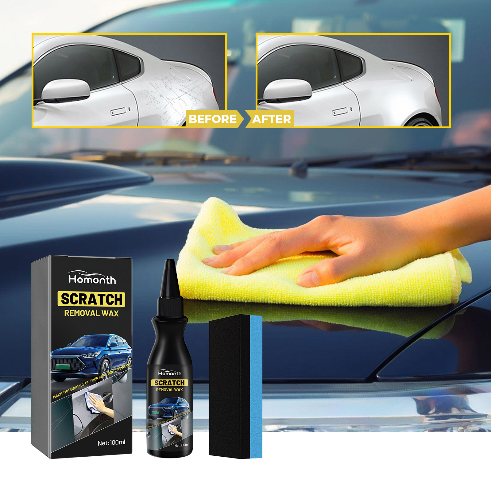 Car Scratch Remover Paste Paint Care Polishing Repair For Light Scratches Swirl Marks Daily Maintenance