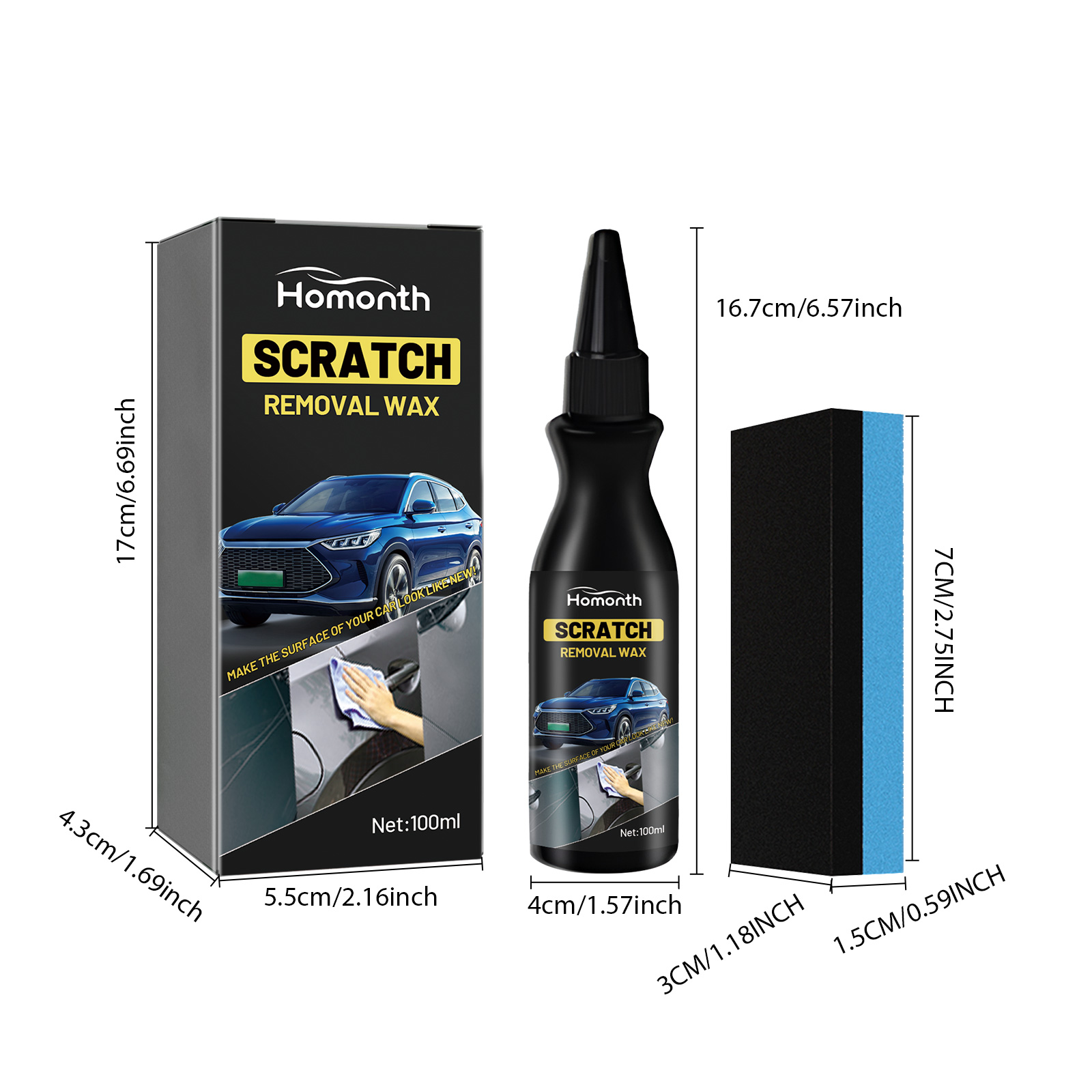 Car Scratch Remover Paste Paint Care Polishing Repair For Light Scratches Swirl Marks Daily Maintenance