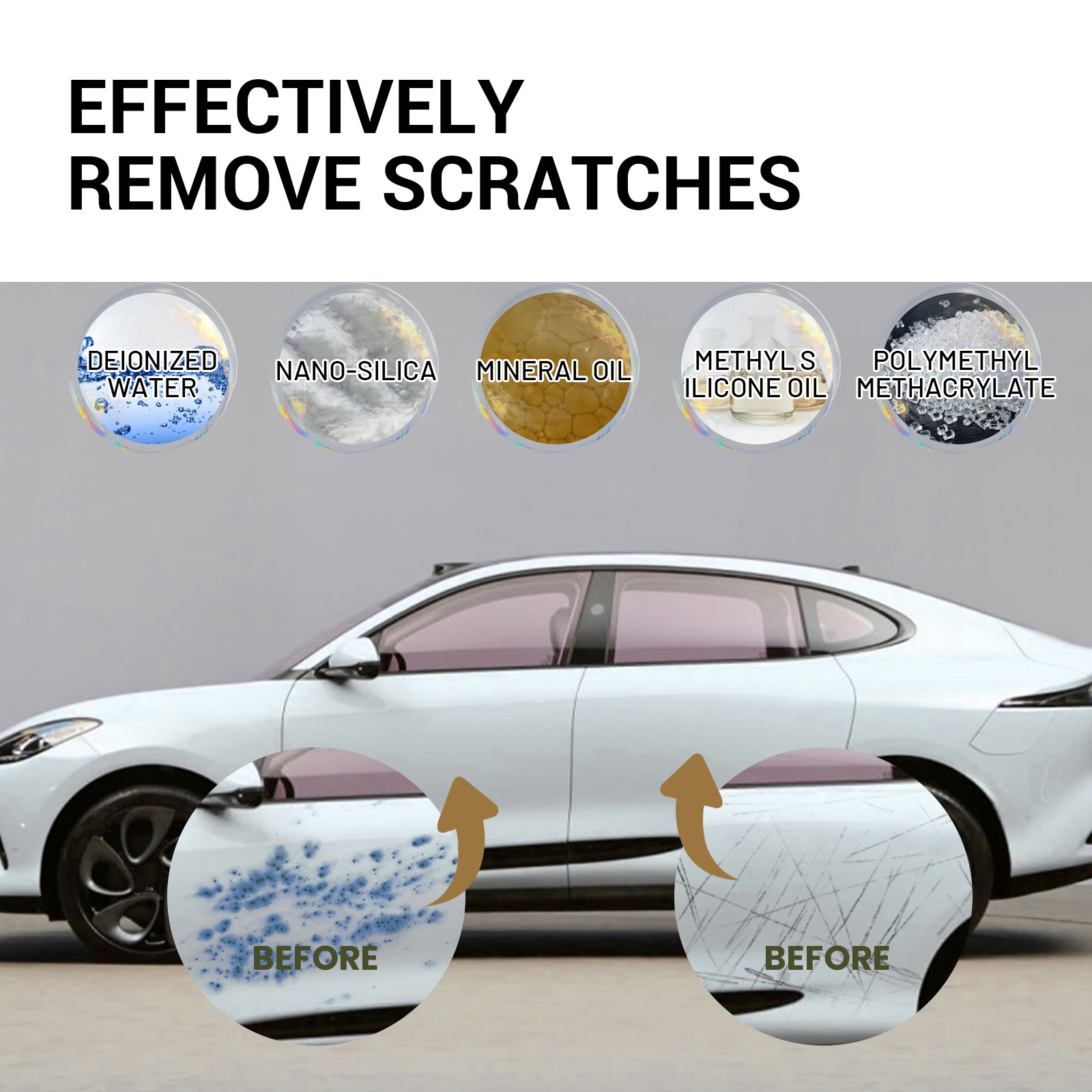 Car Scratch Remover Paste Paint Care Polishing Repair For Light Scratches Swirl Marks Daily Maintenance