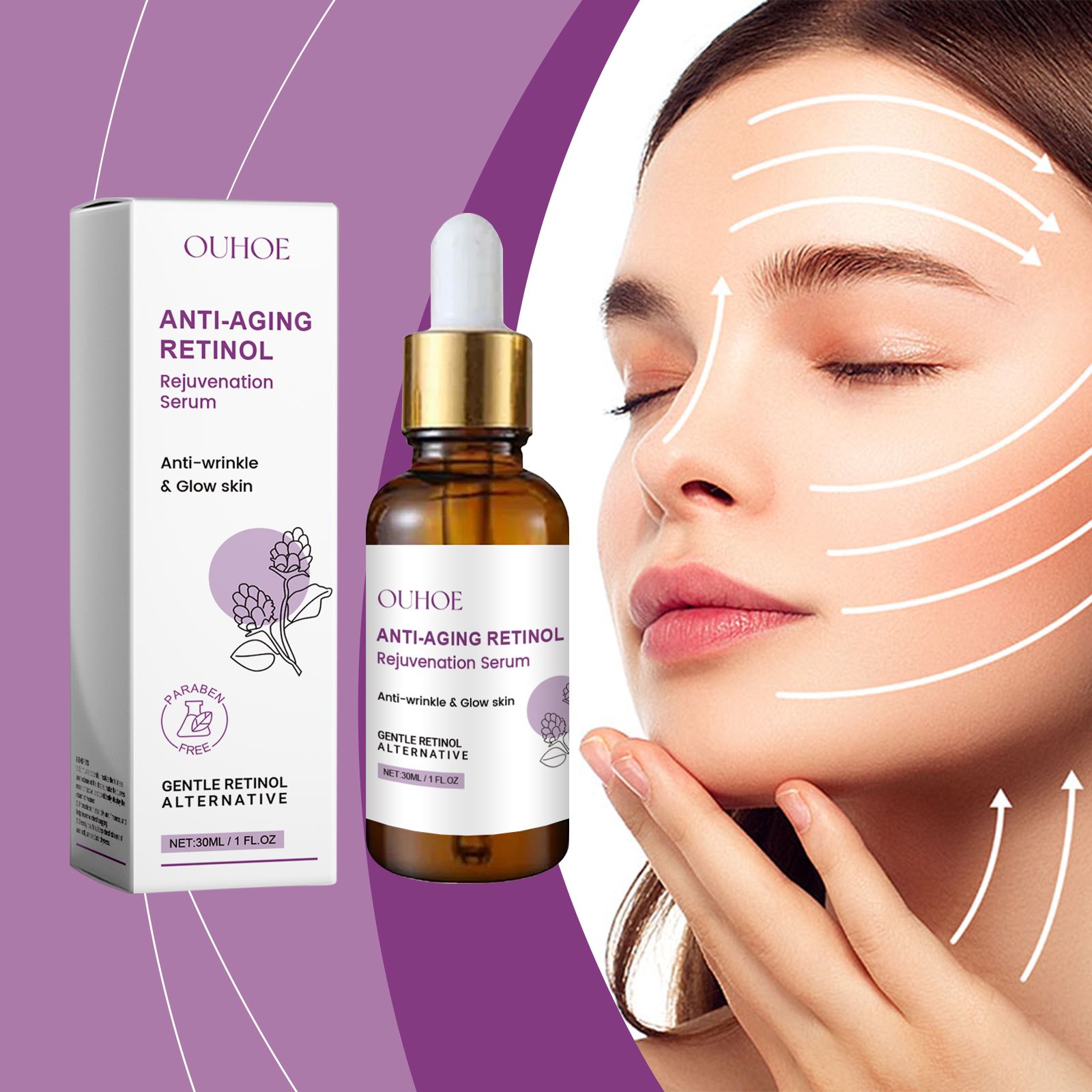Retinol Anti Wrinkle Serum Hydrating Firming Fine Lines Smoothing For Daily Face Care