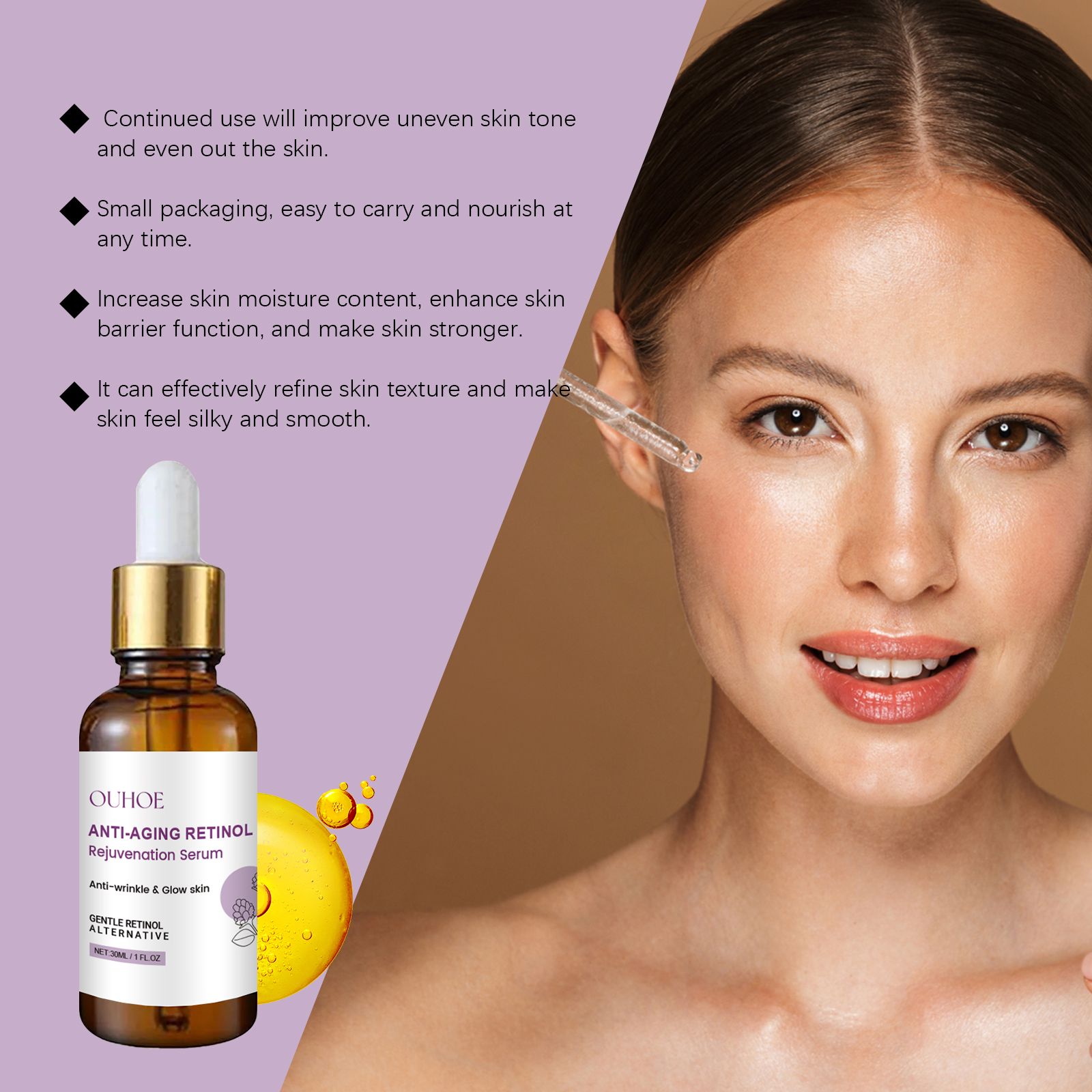 Retinol Anti Wrinkle Serum Hydrating Firming Fine Lines Smoothing For Daily Face Care