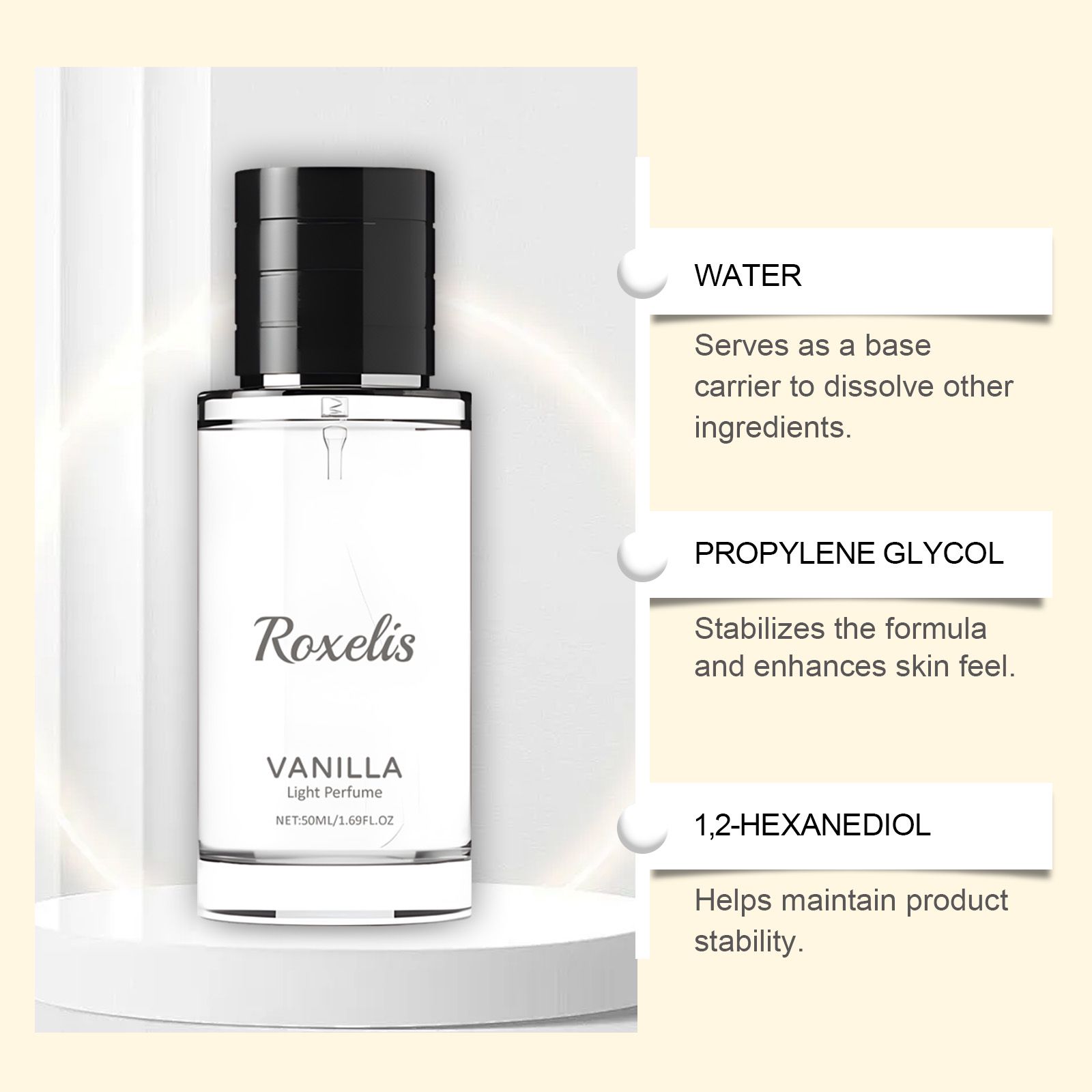 Vanilla Perfume Gentle Fresh Long Lasting Portable Elegant For Daily Wear