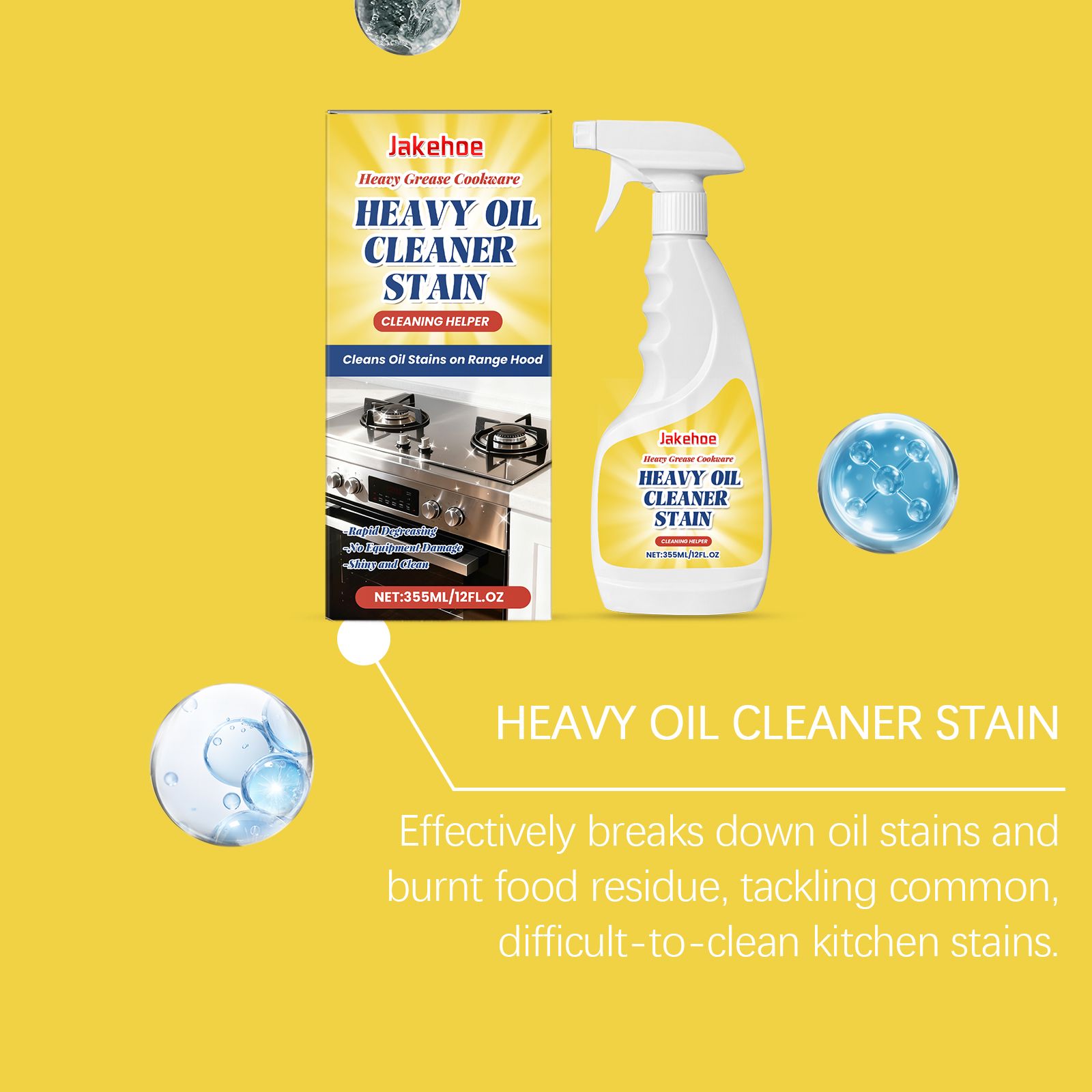 Heavy Grease Cleaner Spray For Kitchen Stove Oven And Cookware Daily Cleaning