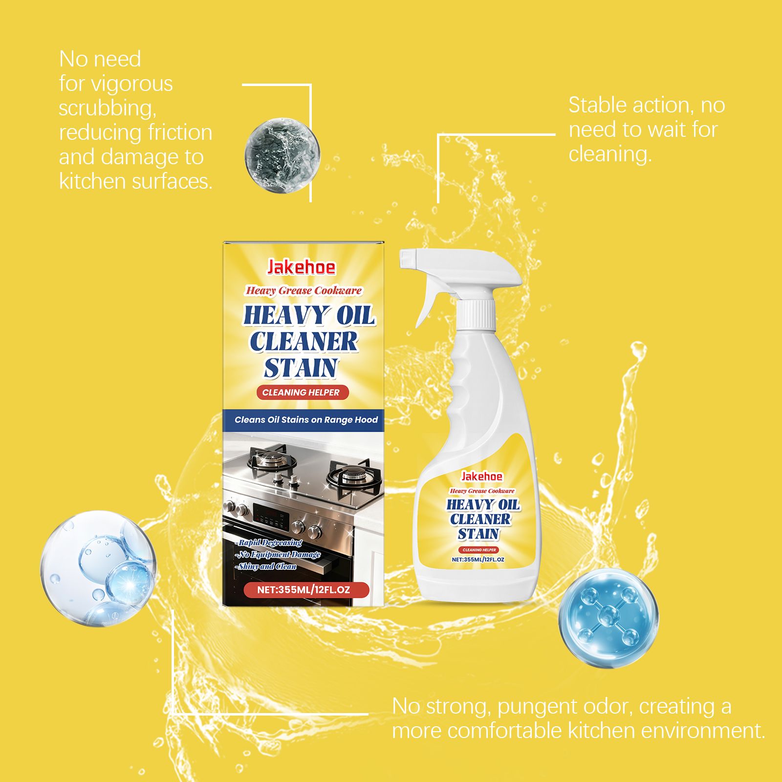 Heavy Grease Cleaner Spray For Kitchen Stove Oven And Cookware Daily Cleaning