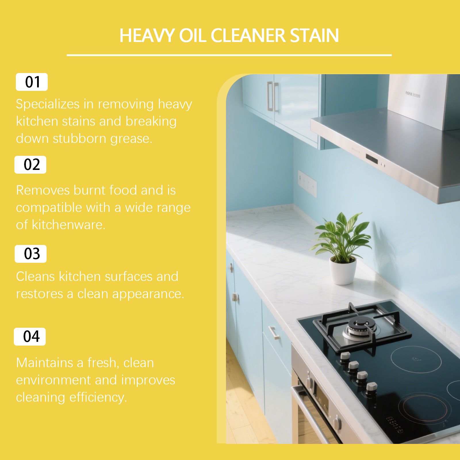 Heavy Grease Cleaner Spray For Kitchen Stove Oven And Cookware Daily Cleaning