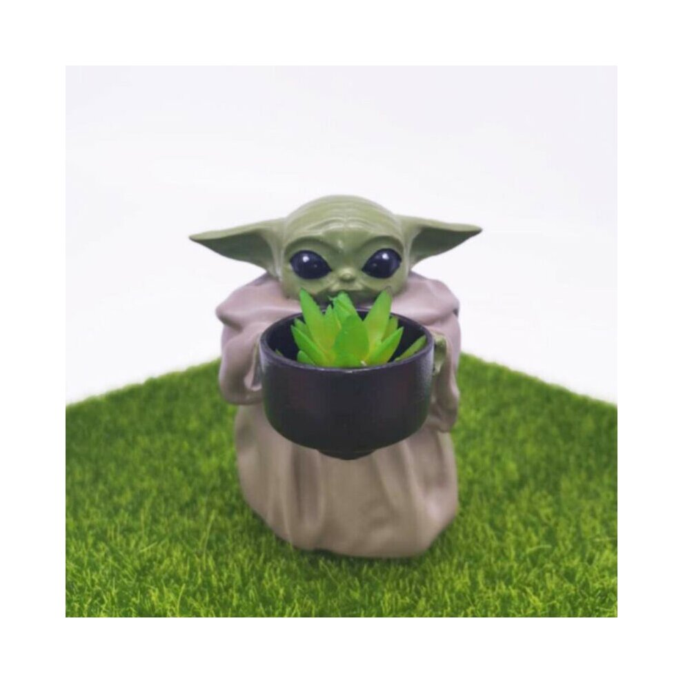 Star Wars Mandalorian Baby Yoda Planter Pot ''The Child Holding Cup'' Model Toys