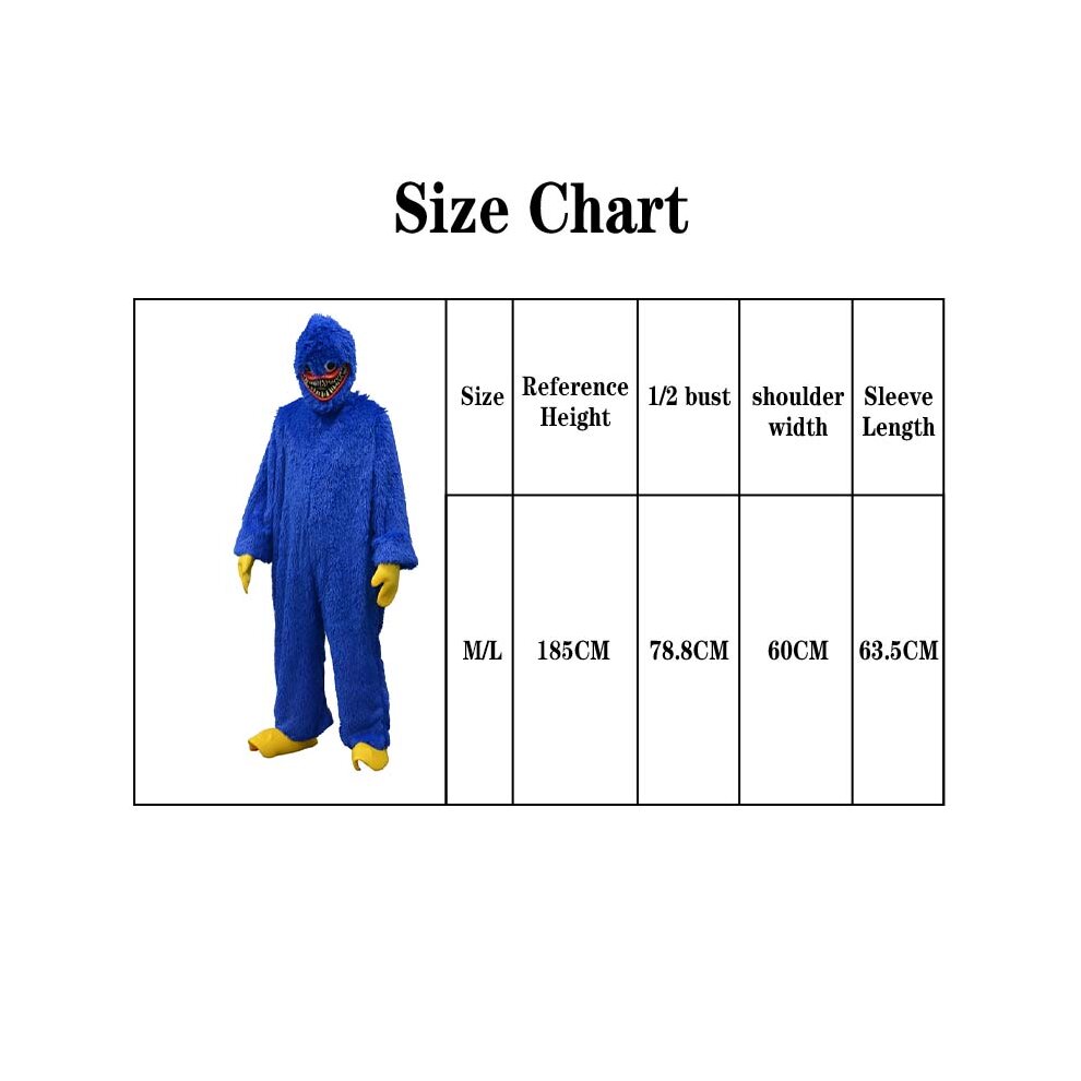 (Headgear) Huggy Wuggy Poppy Cosplay costume party jumpsuit