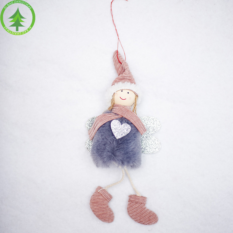 (Red) Christmas Angel Ornaments Elk Angel Feather Doll Pendant Christmas Tree Decor Hanging Decoration Christmas Plush Angel Pendant Child Cute Doll for Xmas Festive Home Decor Kids Gift