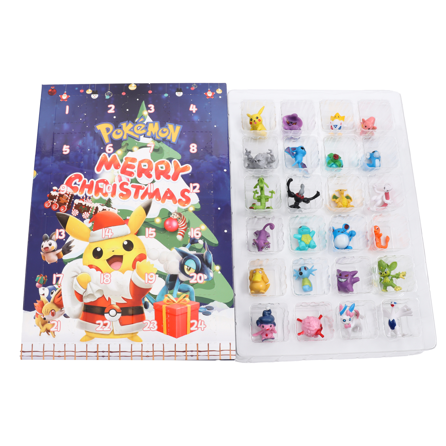 Pokemon Advent Calendar 2022 for Kids 24 Grid Mini Figure Toy 24 Days Christmas Countdown Calendar Anime Minifigures Stuffer Christmas Gifts 2022 for Kids Children