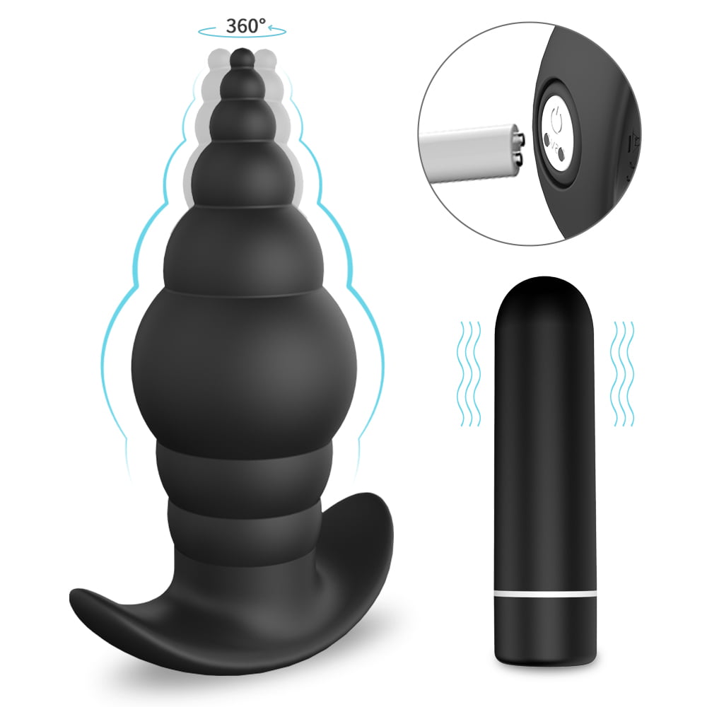 Anal Beads Vibrator Anal Butt Plug Dildo Prostate Massager Sex Bullet Adult Toy Remote Control for Men Women Couples Sexual Pleasure Black