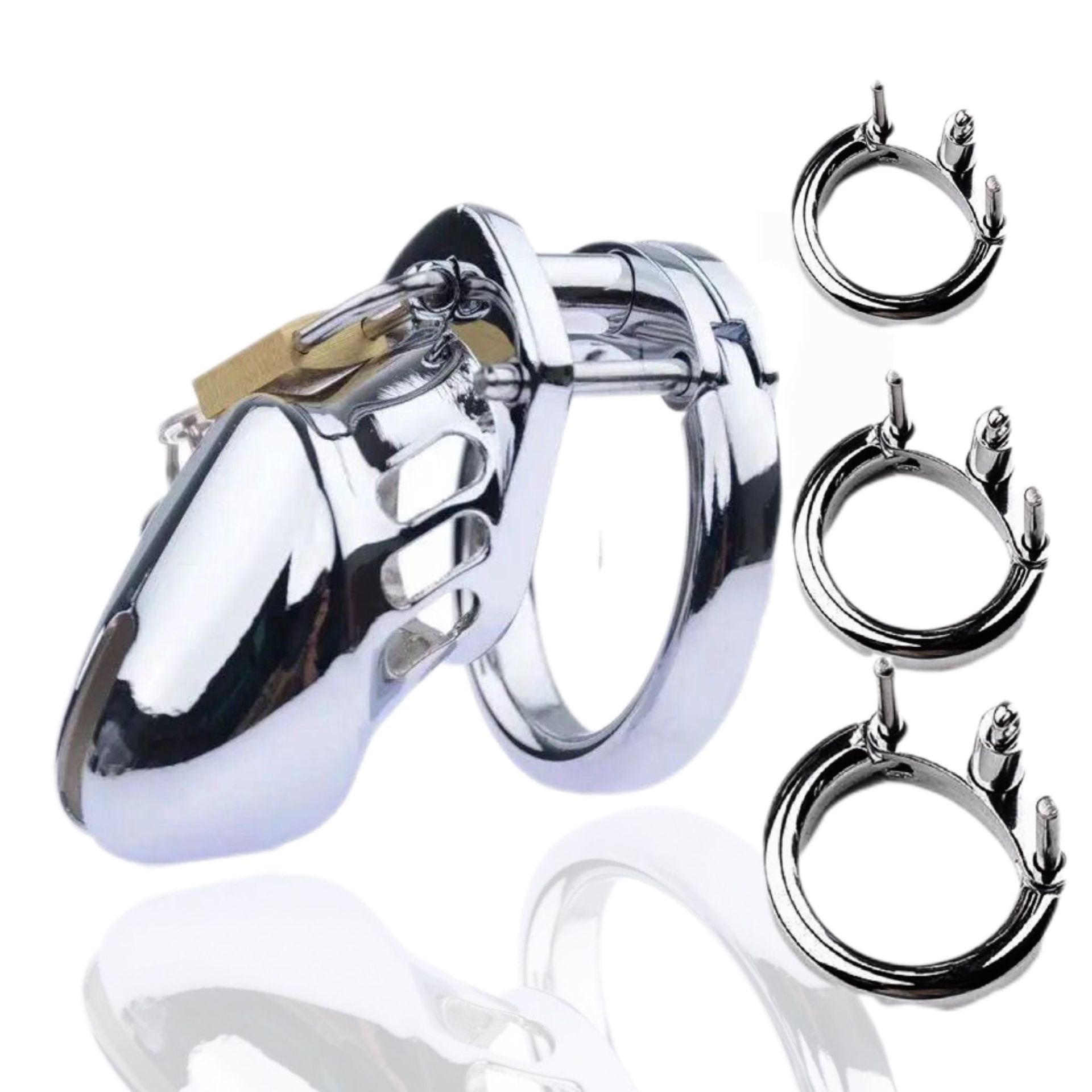(40mm) Sex Toys Male Cage Chastity Device Birdcage Chastity Lock to Prevent Erection Bondage Breathable Adult Steel BDSM Toys Safe Care Equipment Supplies for Adult Game