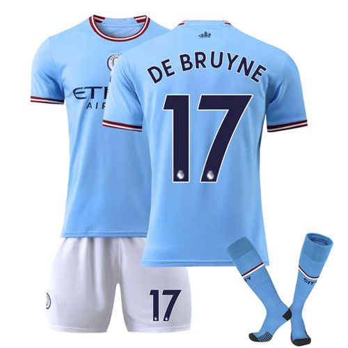 #17 De Bruyne 2223 Kids Boys Football Full Kits Boys Soccer Training Suit