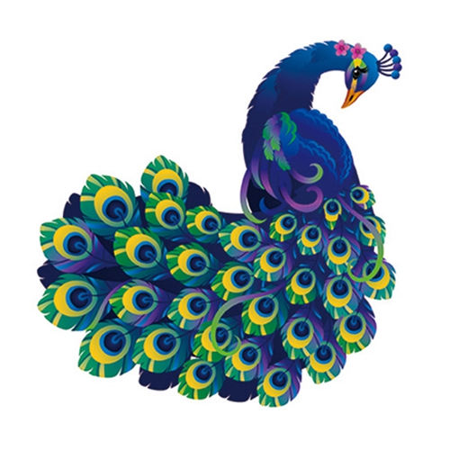 Peacock Wooden Puzzle Unique Animal Shape Puzzle Colorful Jigsaw