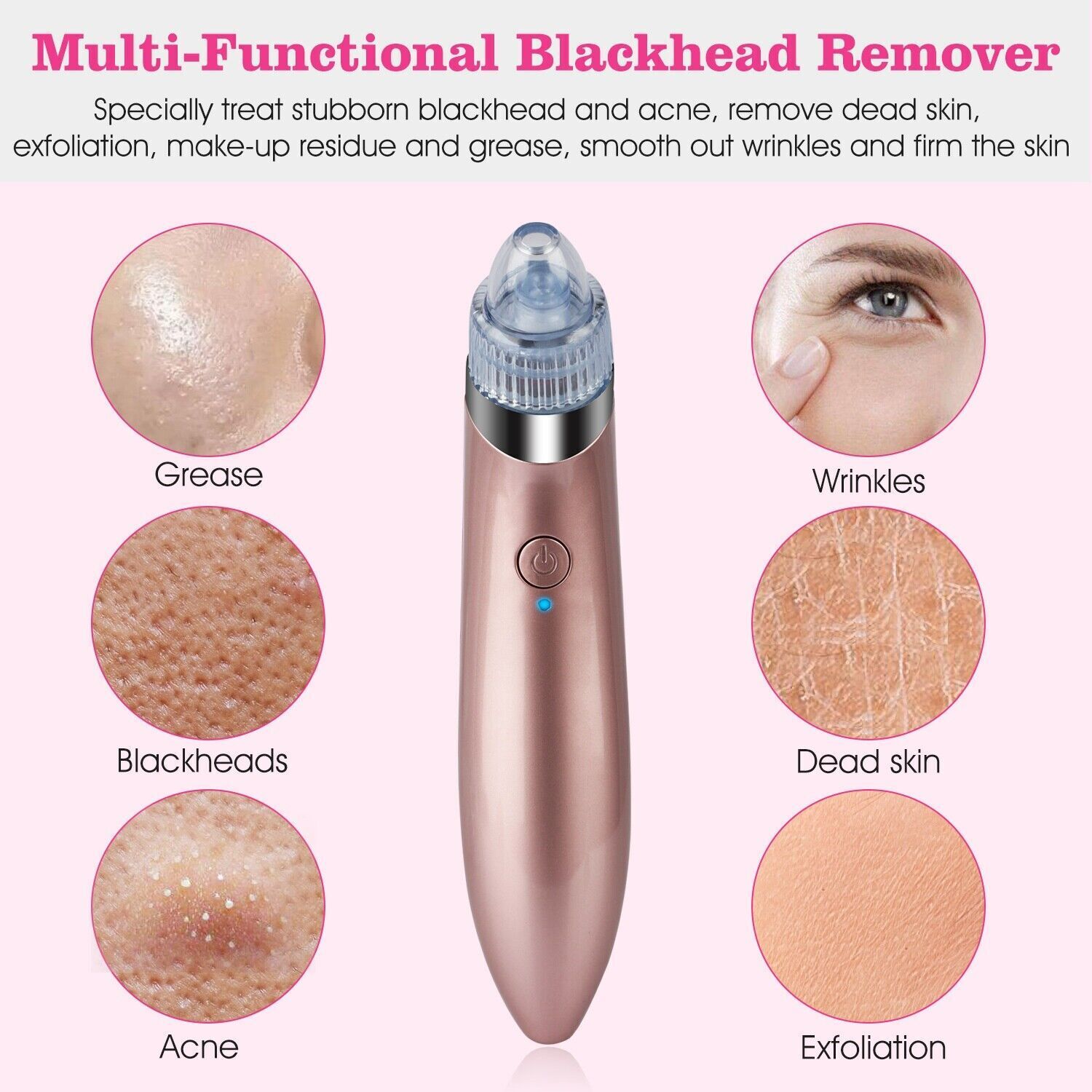 Electric Blackhead Remover Acne Cleaner Face Pore Vacuum Suction Skin Cleaning Tools Skin Care