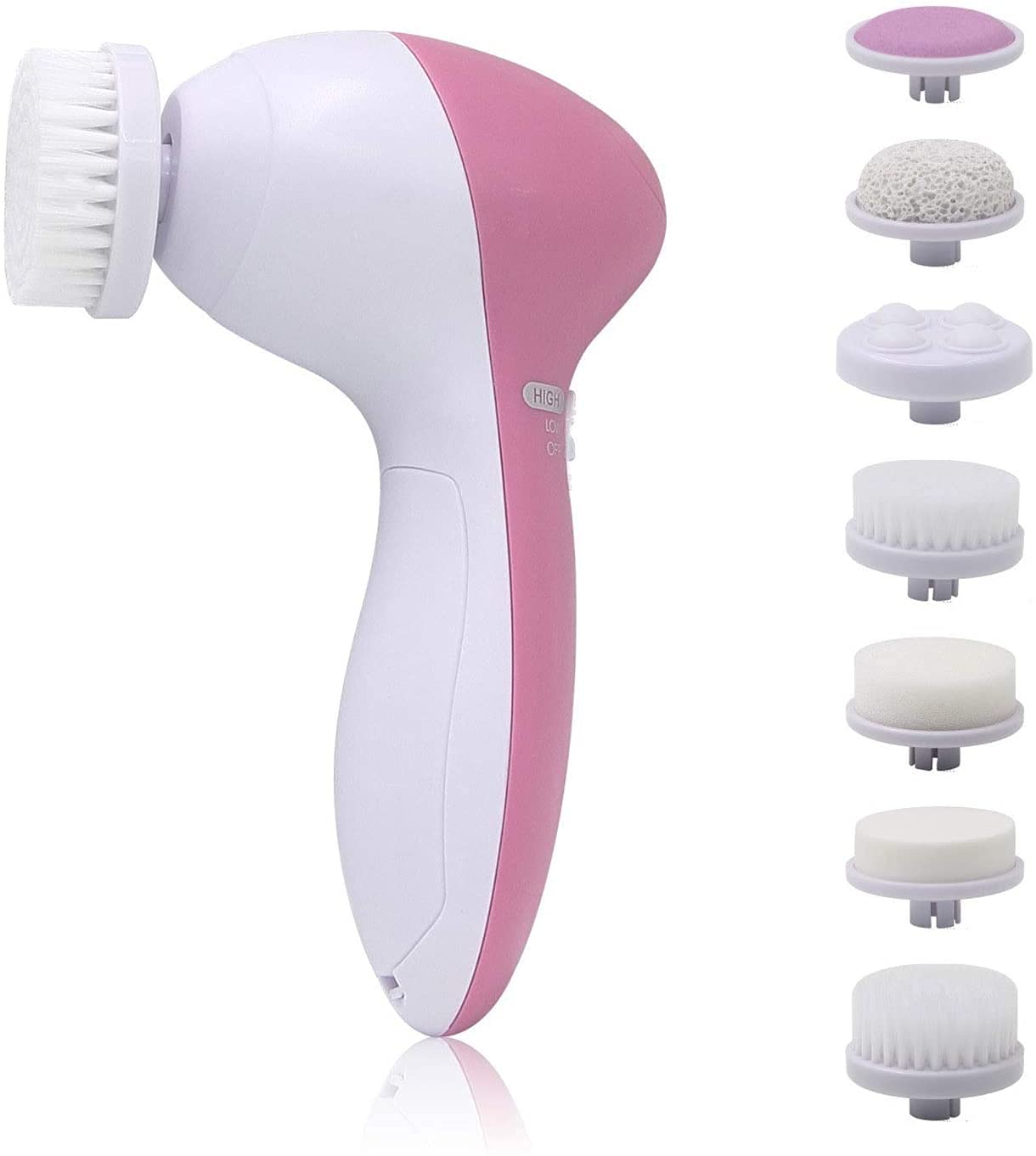 Facial Cleansing Spin Brush Set Electric Face Cleanser Dead Skin Remover for Gentle Cleansing Deep Scrubbing Massaging with 7 Exfoliating Brush Heads