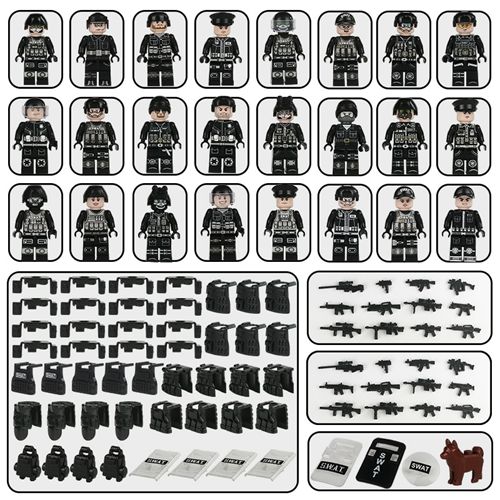 28PCS MOC Military Police Building Blocks Set Military Weapons Accessories Mini Figures