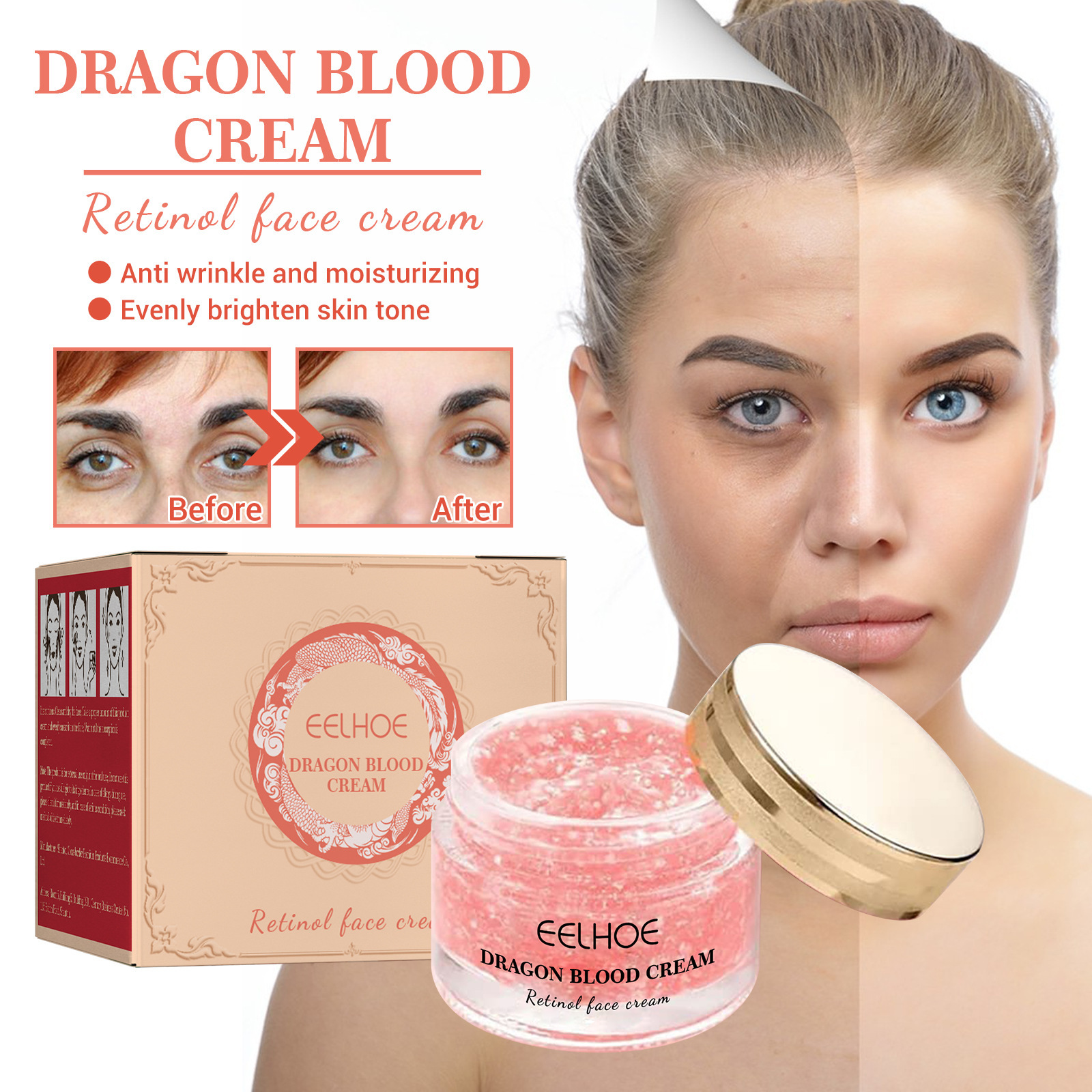 Anti-aging Retinol Face Cream  Moisturizer  Anti-Wrinkles Dark Spots Removal Firming Lifting Tightening Nourish