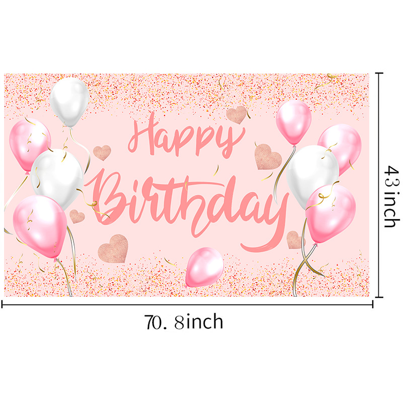 Birthday Decorations Backdrop Happy Birthday Banner Party Supplies Photo Background for Children Men Women