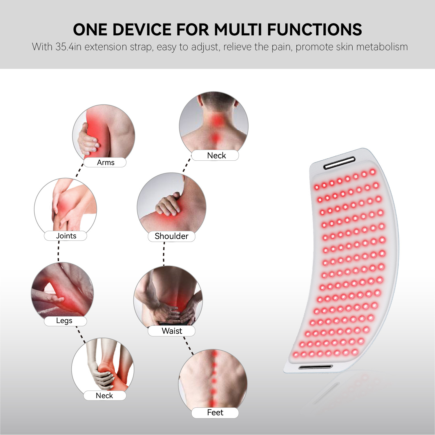 (Grey) LED Red Light Near Infrared Therapy Mask LED Light Machine Honeycomb Matrix Anti-scalding Light Source Wireless