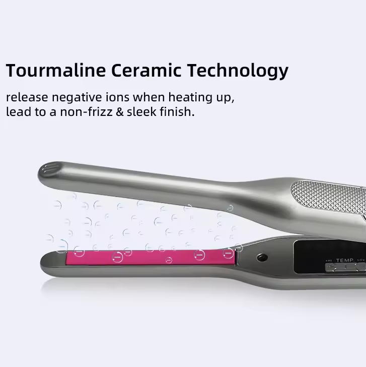 (Grey) Upgrade Pencil Straighteners Hair Straightener Slim Plate Flat Iron Ceramic Hair Curler Professional Mini Curling Iron for Women Short Hair Beard Styler
