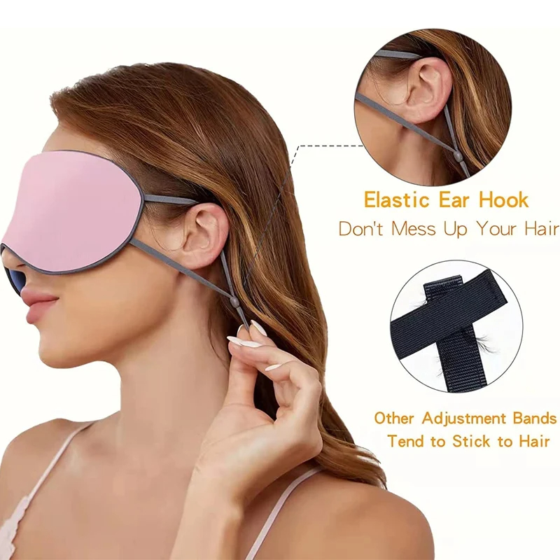 (Grey) Sleep Eye Mask Shading Relief Eye Fatigue Double-Sided Available Breathable Blindfold Eye Patch Eyeshade Protable Unisex