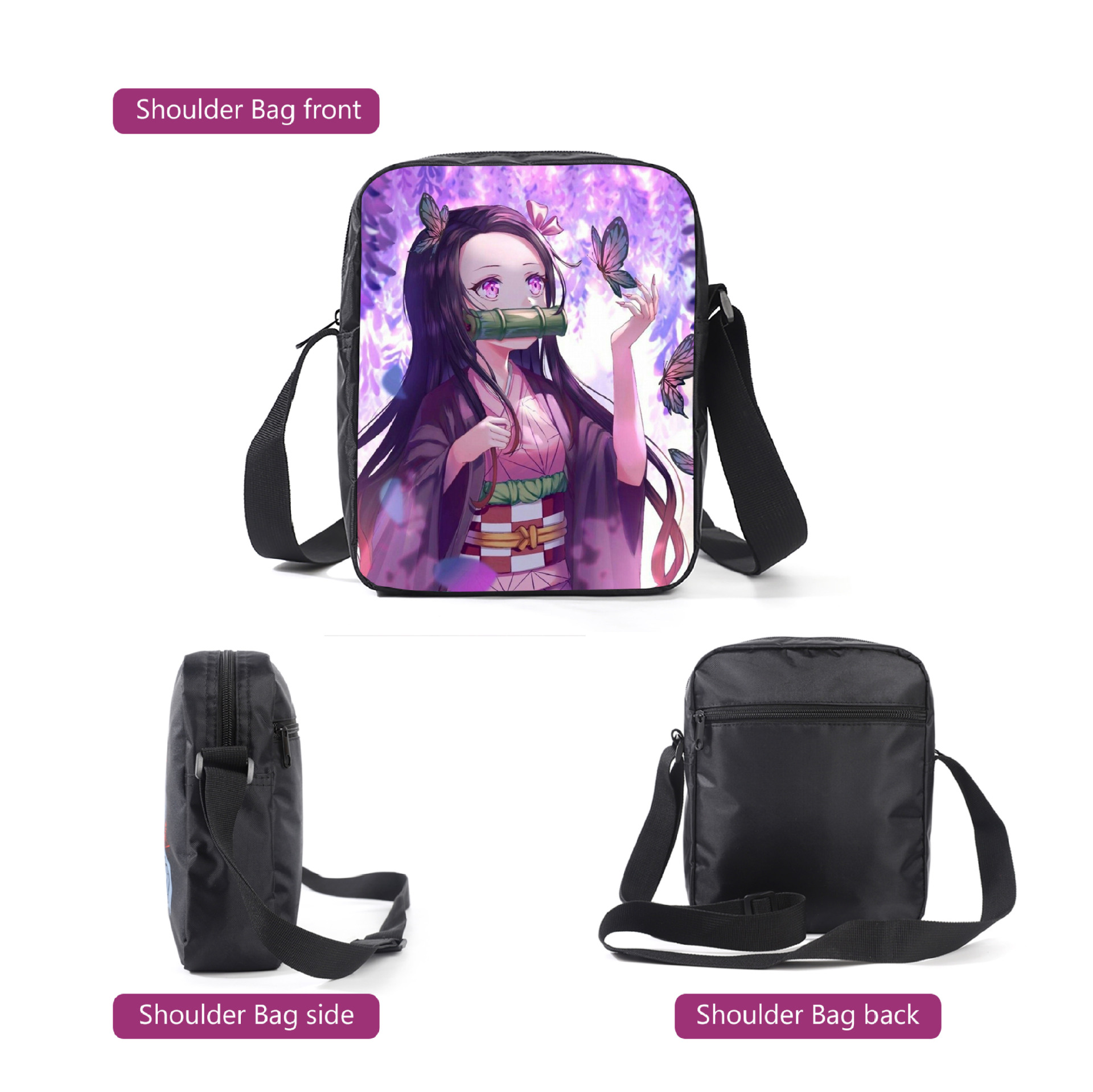 Kamado Nezuko 3PCS School Bag Backpack Lunch Bag Pencil Case Set Kids Gift