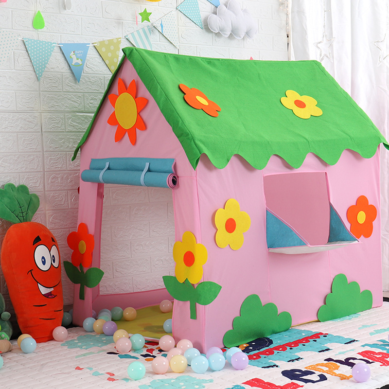 Children Indoor Play Tent Cartoon Flower Game House
