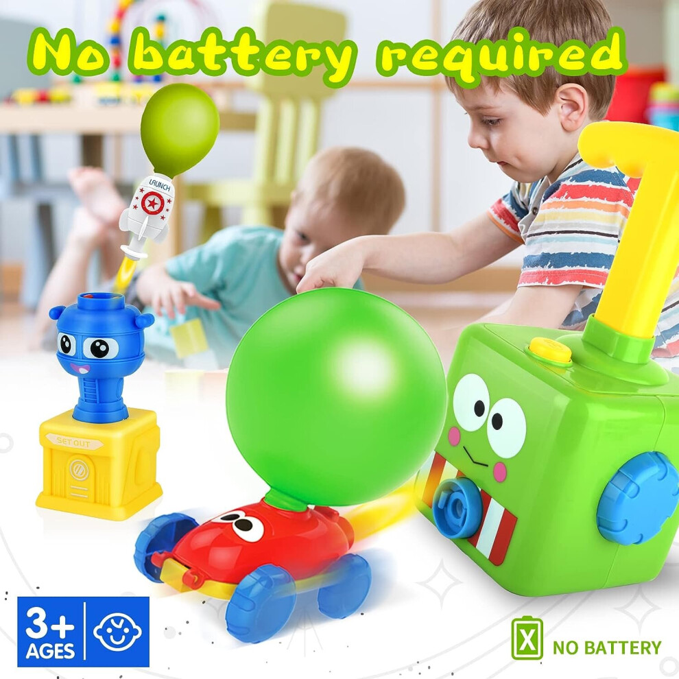 Balloon Powered Car with Launch Pad Toys Air Inertia Balloon Pump Cars