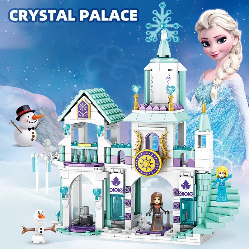 Disney Frozen The Ice Castle Building Set Crystal Palace Princess Snow Queen Toy Bricks for Disney Frozen Fans Compatible with LEGO