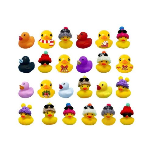 Christmas Advent Calendar Xmas Rubber Duck 24PCS Cute Rubber Duck Bath Toys Christmas Countdown Calendar Creative Ornaments Toys Gift For Children