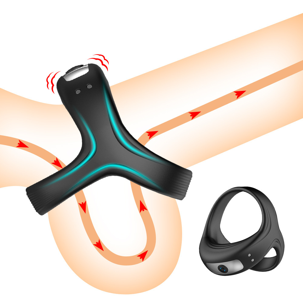 Penis Cock Ring Vibrator Vibrating Cockring Male Masturbator Delay Ejaculation Erection Sex Products Silicone Adults Toys Massager for Men Couples
