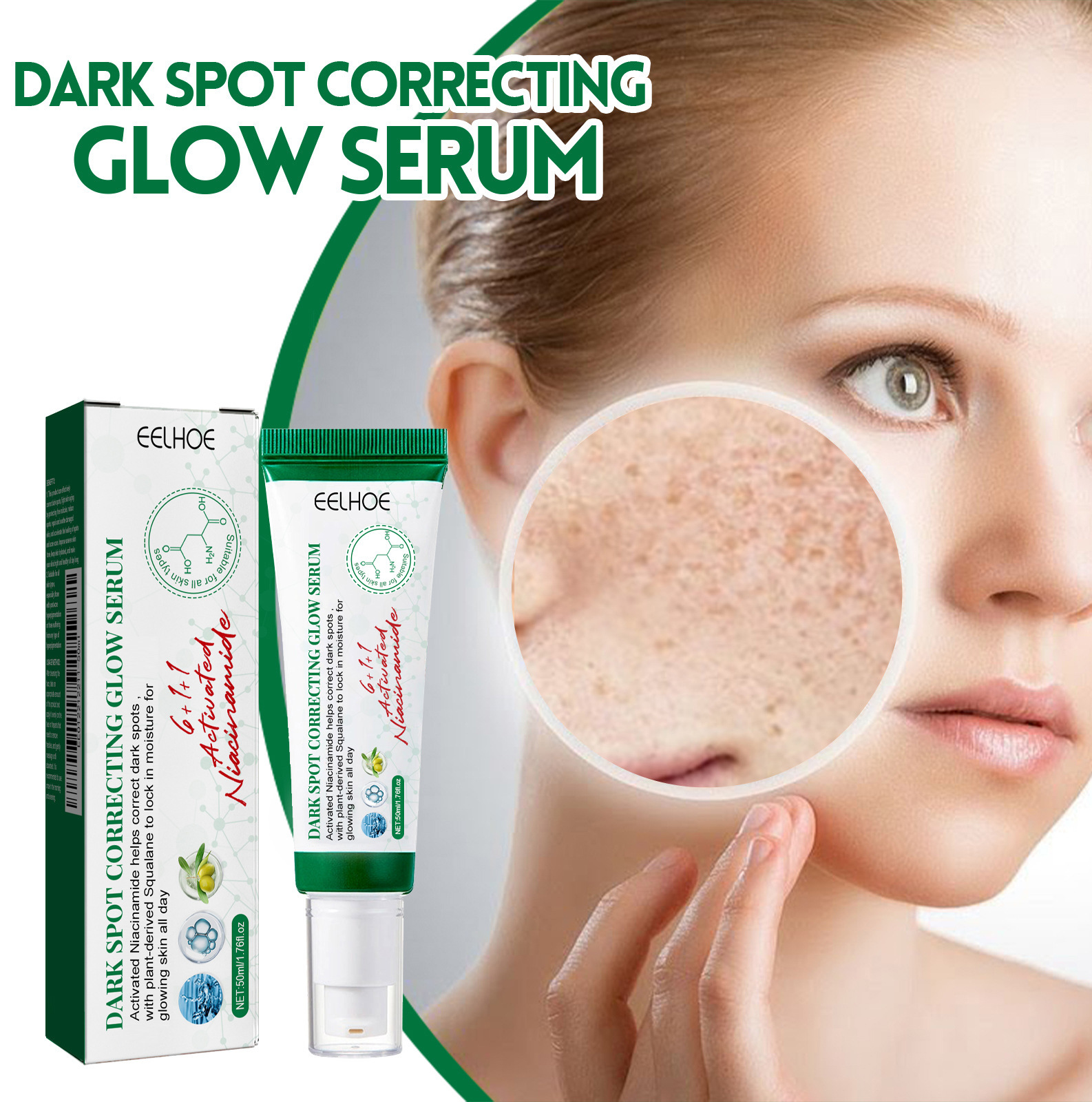 EELHOE Whitening Freckle Serum Fade Pigmentation Moisturizing Brightening Melanin Correcting Improve Dull Anti Aging Remove Dark Spots Face Care Essence