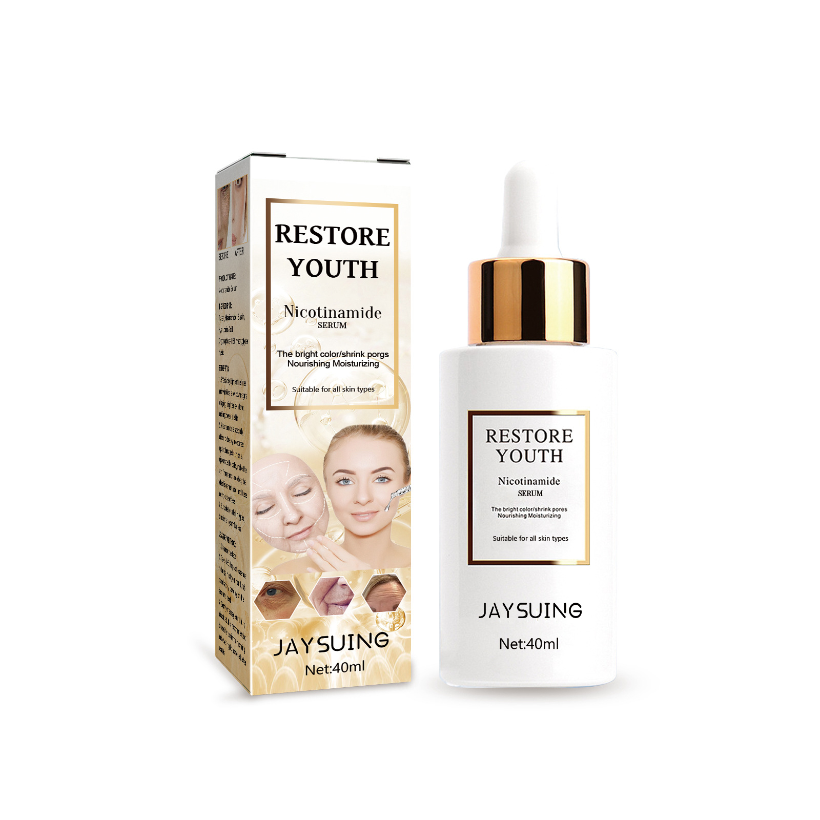 Nicotinamide Facial Firming Serum Lift Wrinkle Removal Fine Lines Rejuvenation Shrink Pores Skin Hydrating Face Nourish Moisturizing Brightening Essence