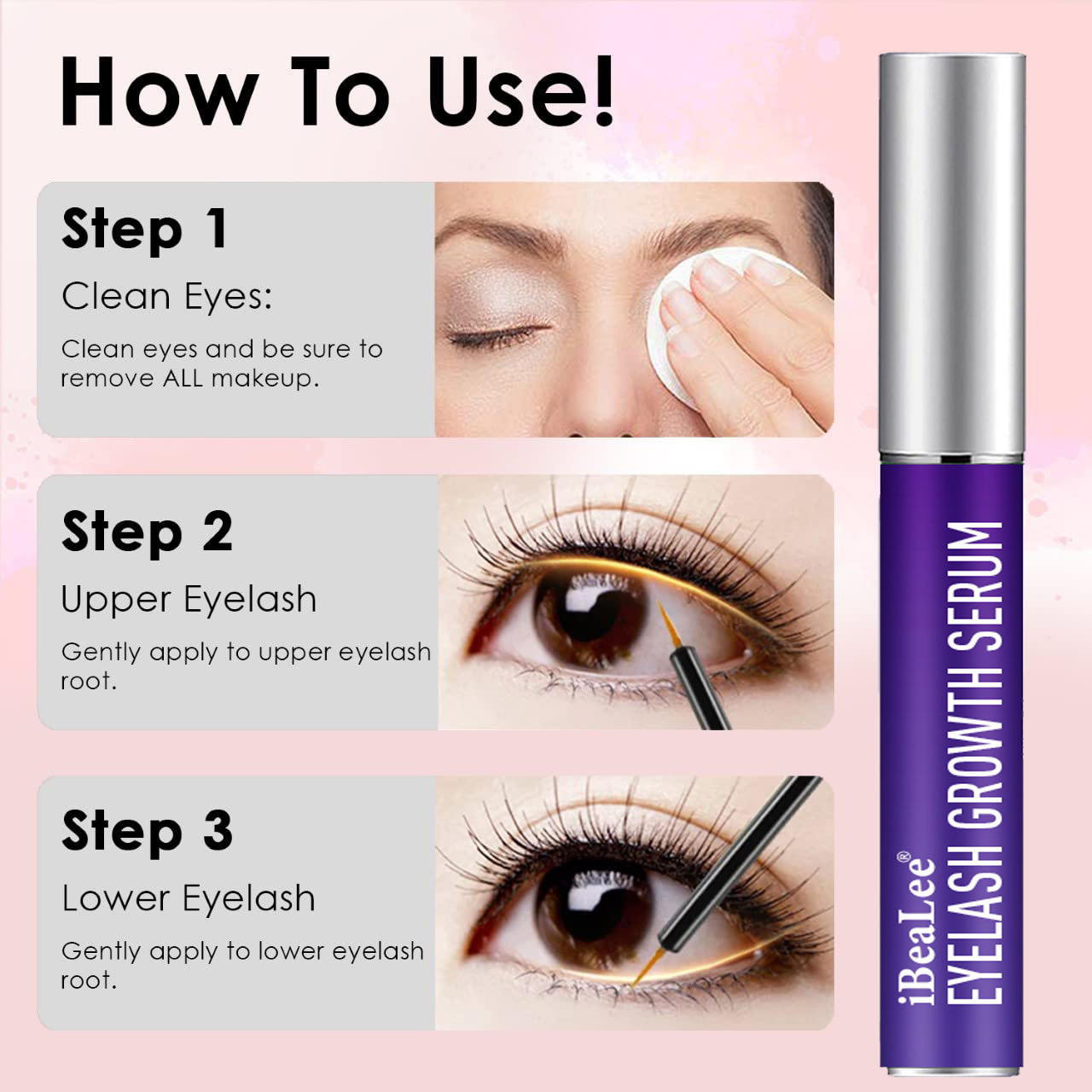 Eyelash Growth Serum Natural Thickening Lengthening Safe Lash Enhancer Eyelash Nourishing Serum for Moisturizing Curling 8ml