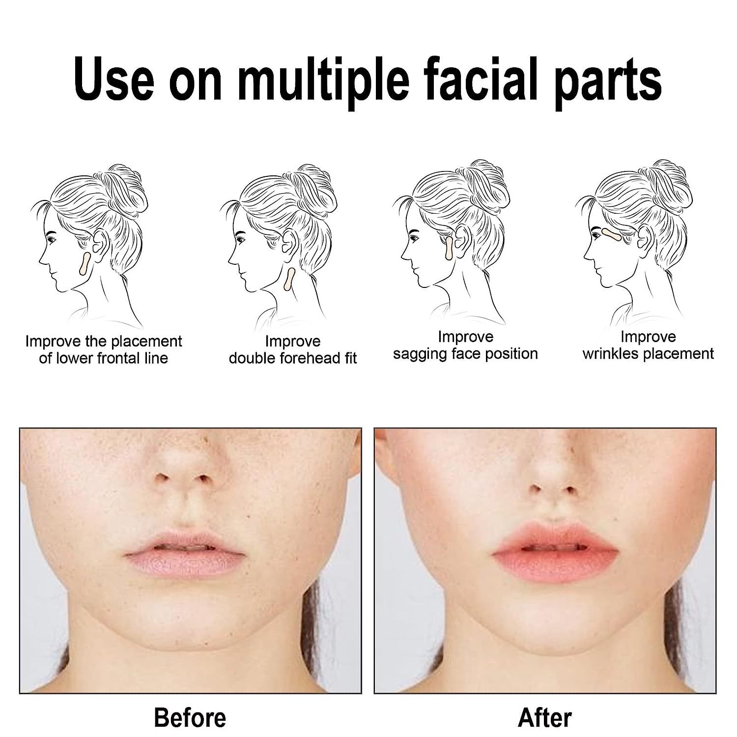 Facelift Tape for Face V-Shape Invisible Tape Facial Lift Sticker Ultra Thin Double Chin Reducer for Neck Jowls Face Sagging Face Lifting