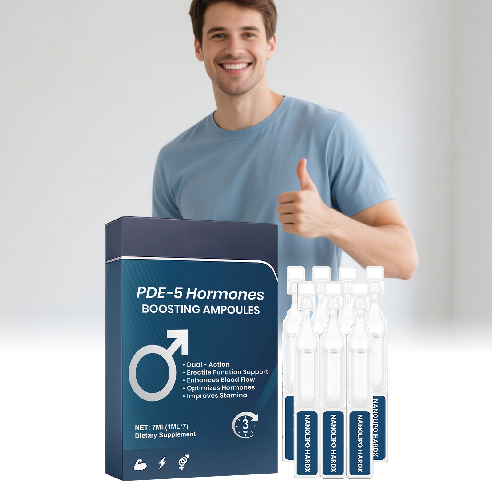 Male Booster Drops Erectile Function Support Enhances Blood Flow Optimizes Hormones Improves Stamina Dual-Action