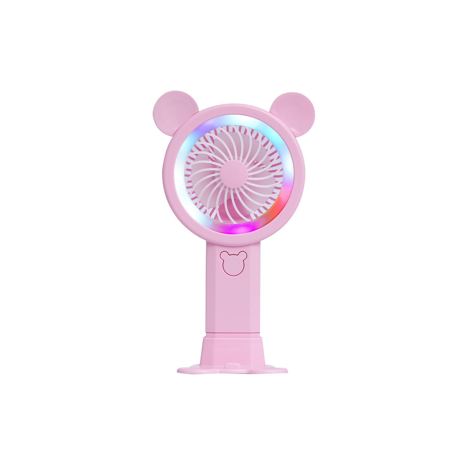 (Pink) Handheld Mini Fan Portable USB Charging Convenient Creative Small Fans Catapult Pocket Hand-held Fan Wedding Gift
