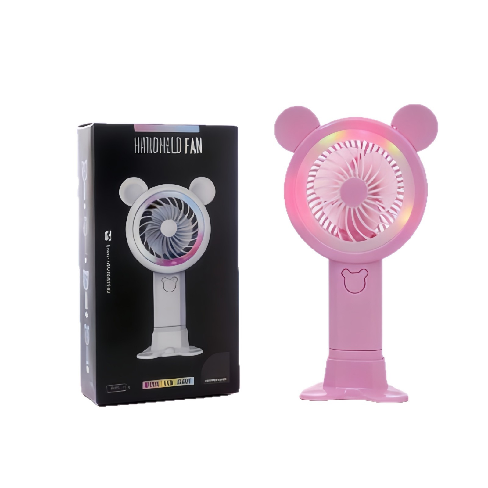 (Pink) Handheld Mini Fan Portable USB Charging Convenient Creative Small Fans Catapult Pocket Hand-held Fan Wedding Gift