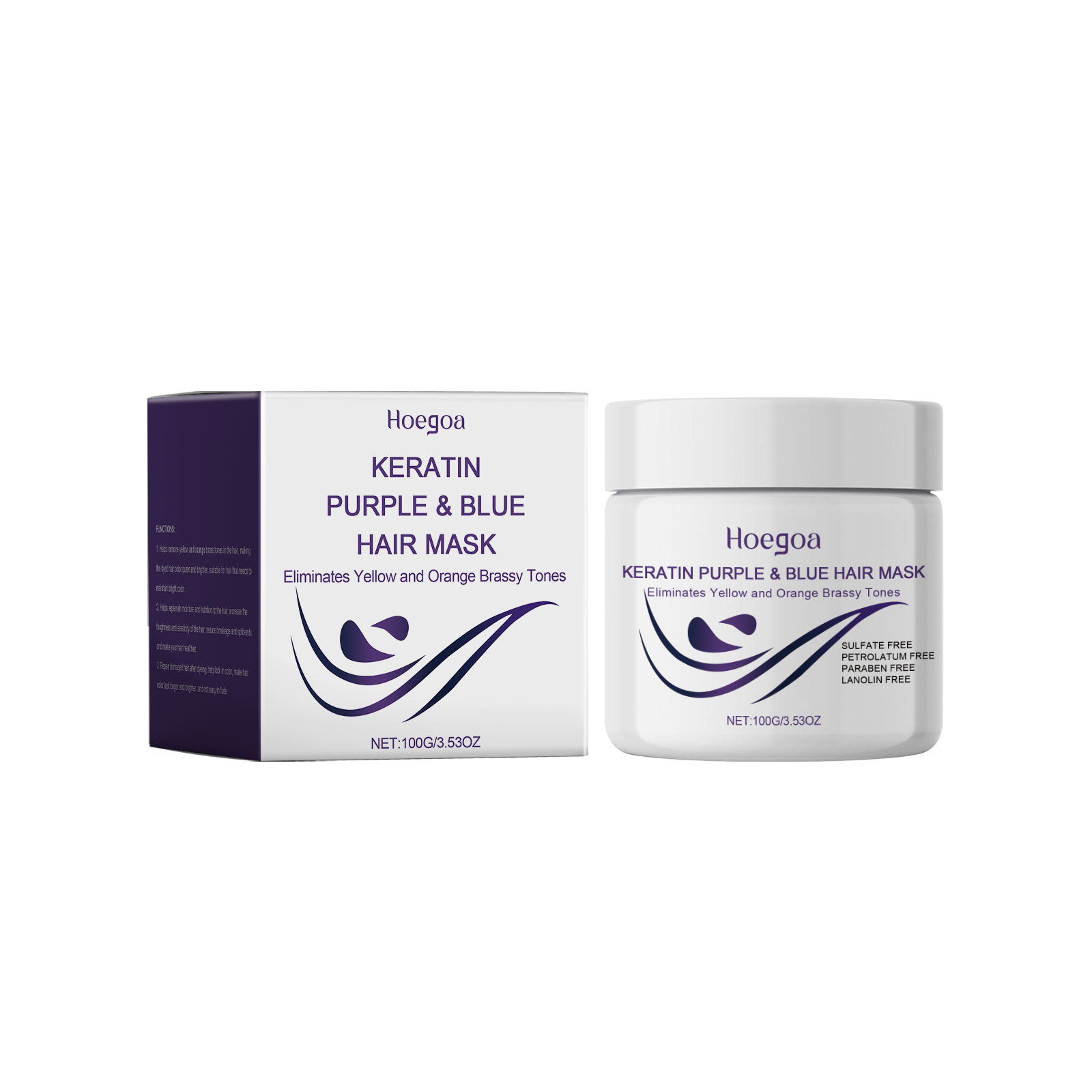 Keratin Purple Hair Mask Nourishes Moisturizes Silky Glossy Hydrate Repair Damaged Strands Enhance Shine Maintain Cool Hair Tones Smooth