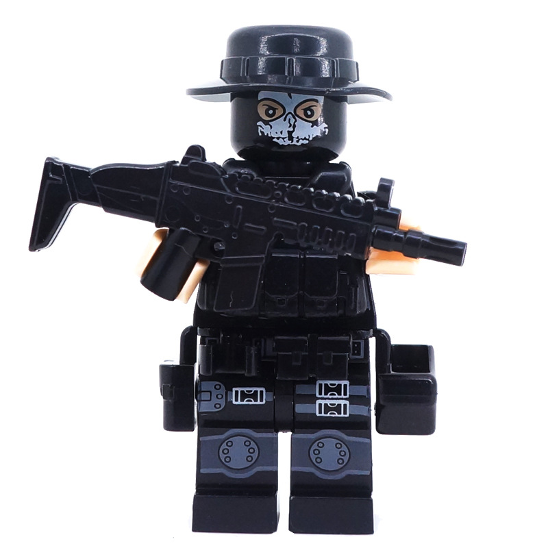 (12 Pcs Soldiers A) SWAT Soldiers Building Block Toys Action Mini Figures with Multiple Military Weapons Accessories Stimulate Interest for Kids