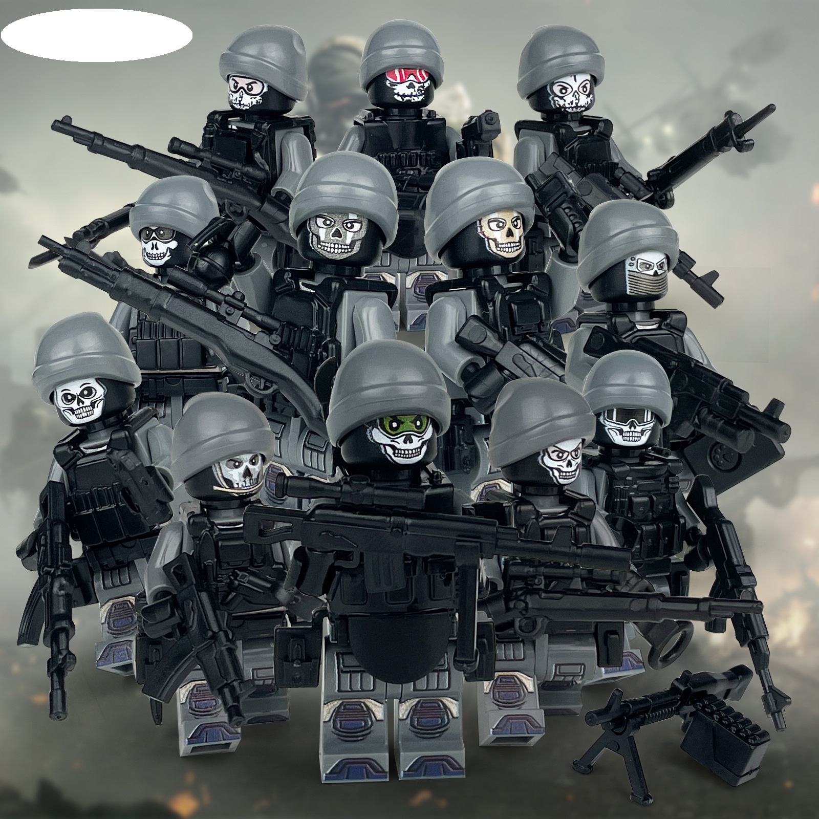 (12 Pcs Soldiers A) SWAT Soldiers Building Block Toys Action Mini Figures with Multiple Military Weapons Accessories Stimulate Interest for Kids