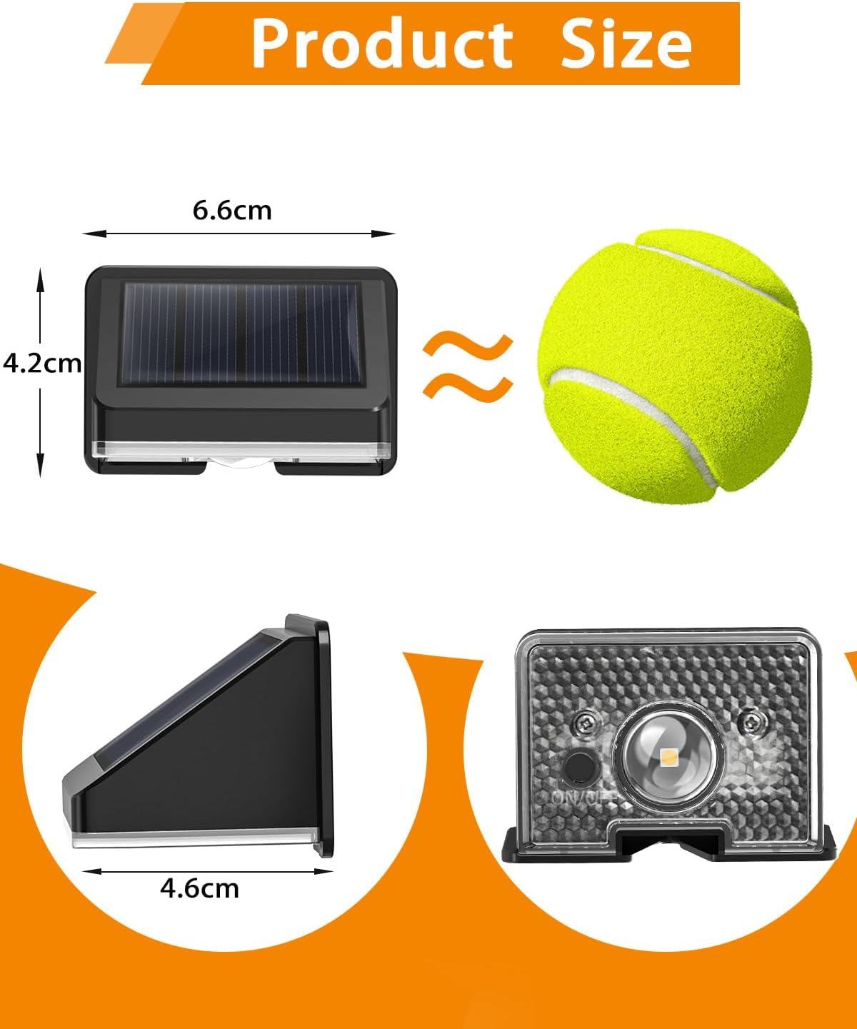 (4 pcs) Solar Fence Lights Solar Wall Lights Warm White Waterproof Outdoor Garden Lights for Fence Wall Patio Decorative Ambient Lighting