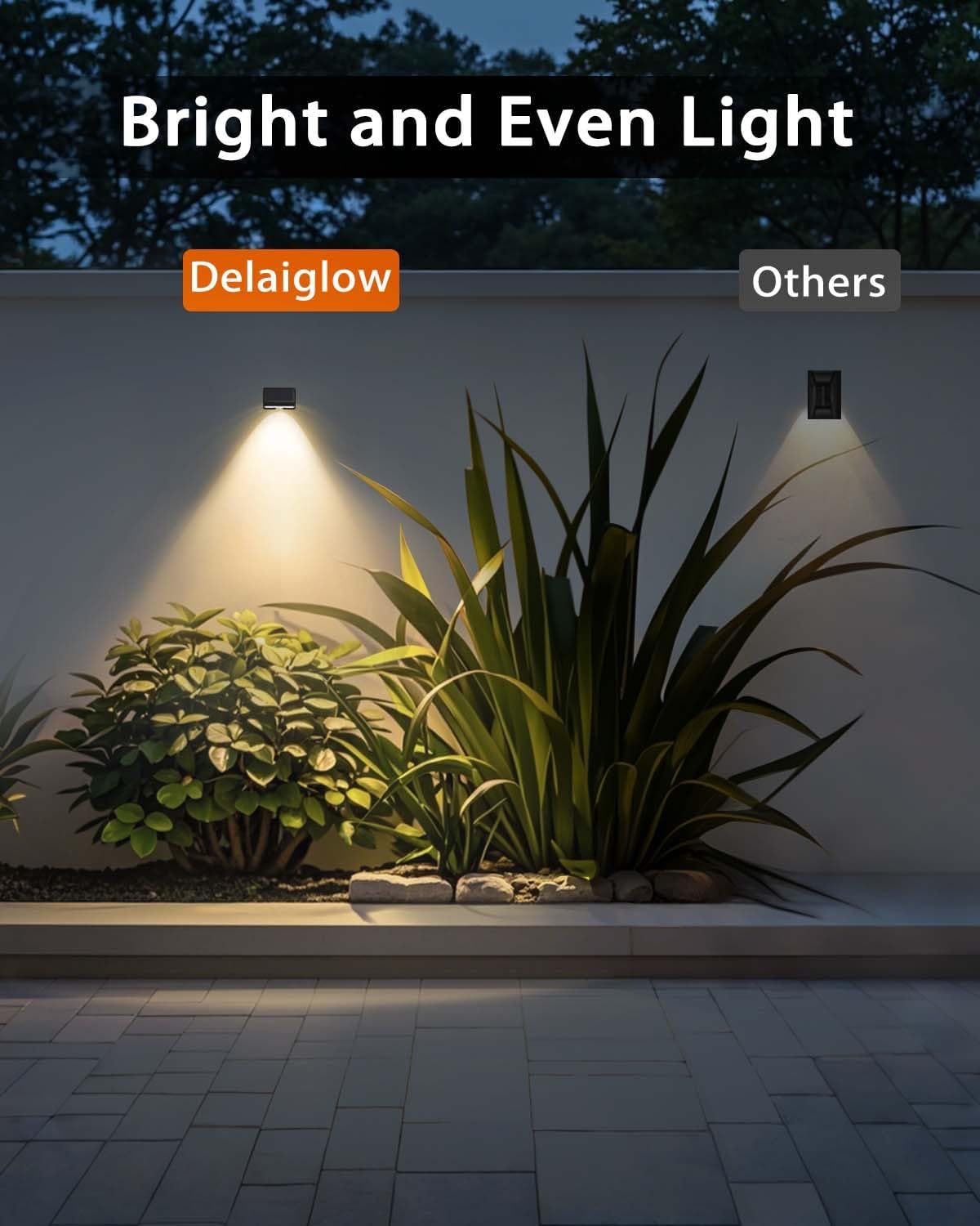 (4 pcs) Solar Fence Lights Solar Wall Lights Warm White Waterproof Outdoor Garden Lights for Fence Wall Patio Decorative Ambient Lighting