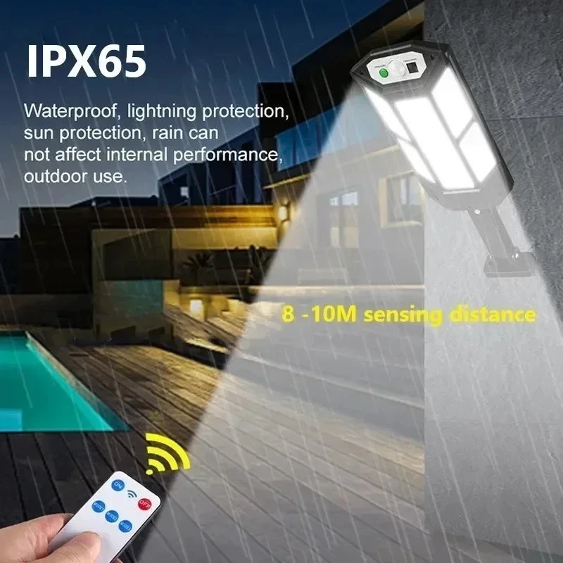 Solar LED lamp 55led 300000lm motion detector IP65 garden street light