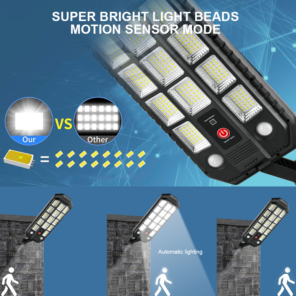100000LM Solar Light Commercial LED Outdoor Dusk To Dawn Solar Street Light Road Area Lamp Waterproof Backyard Security Lighting