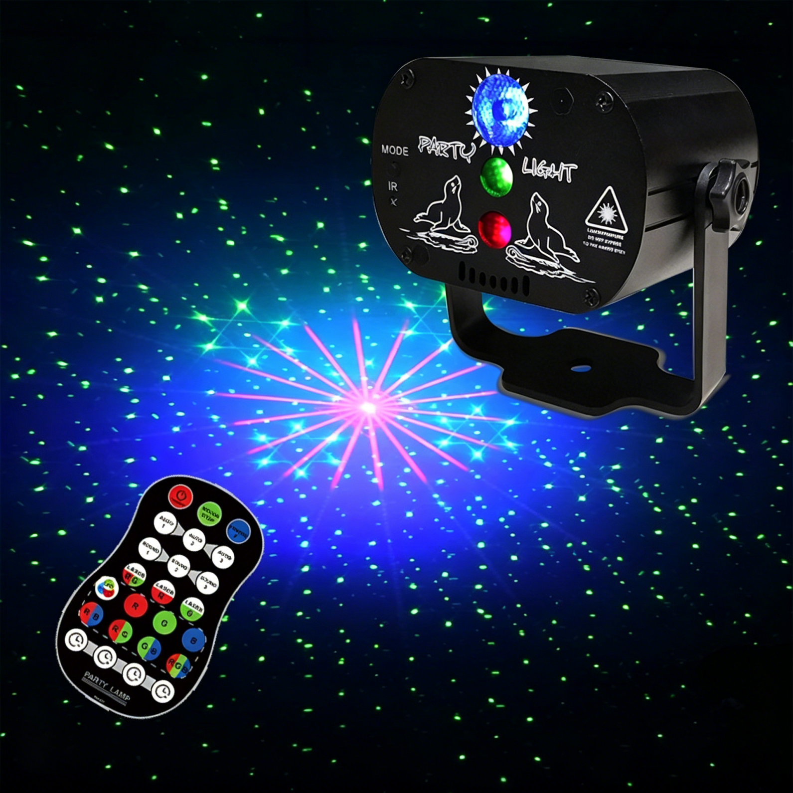 60 Patterns RGB LED Disco Light Laser Projection Lamp Stage Lighting