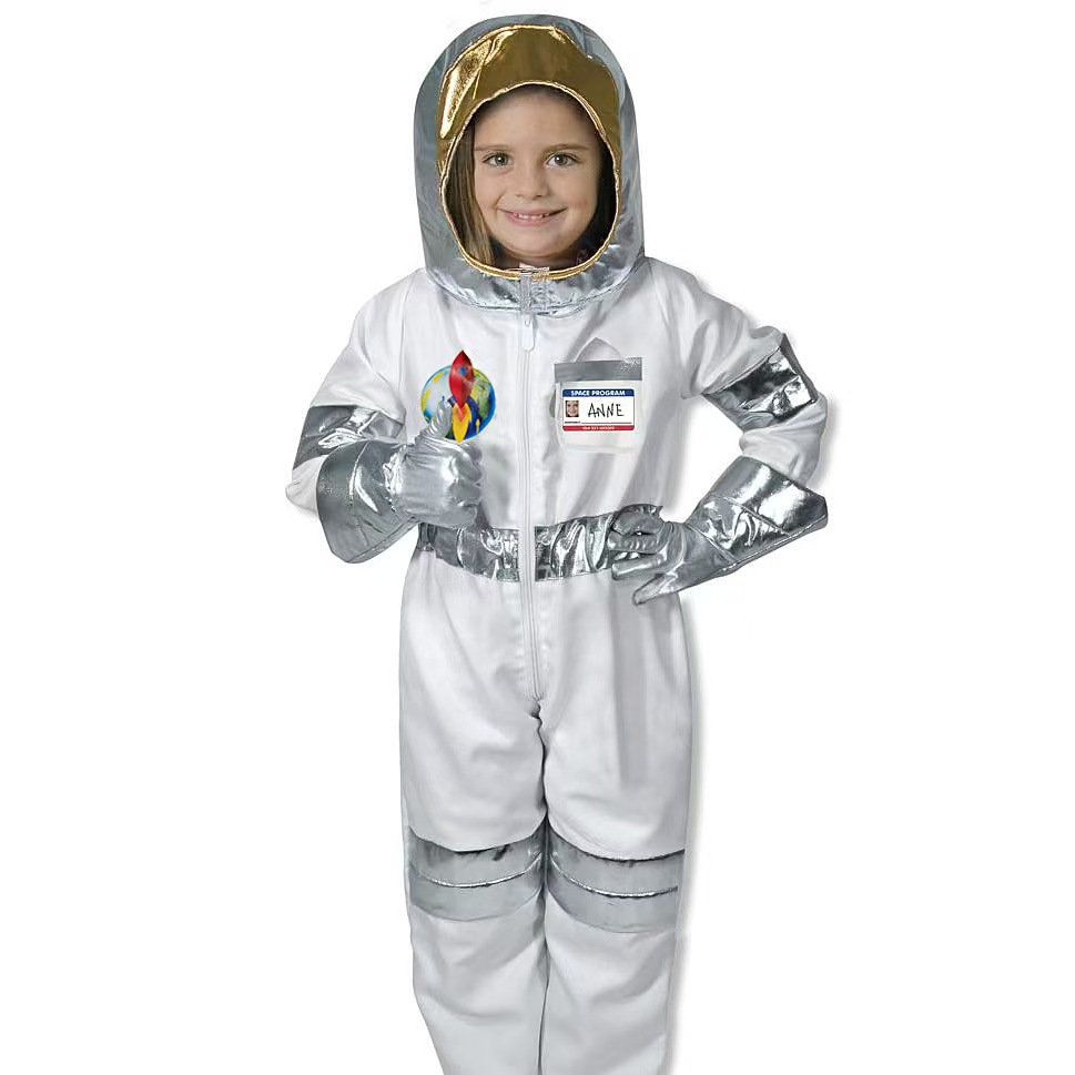 (L) Kids Astronaut Space Suit Halloween Cosplay Costume Astronaut Festival Party Performance Outfit